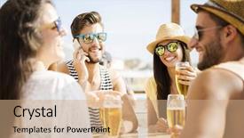  Presentation with cold beer - Colorful slide set enhanced with fun and drinking a cold backdrop and a  colored foreground