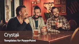  Presentation with fun - Beautiful presentation theme featuring fun and drinking draft beer backdrop and a tawny brown colored foreground