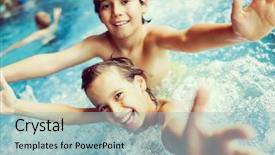  Presentation with swimming pool - PPT theme having fun and happy life time background and a light blue colored foreground