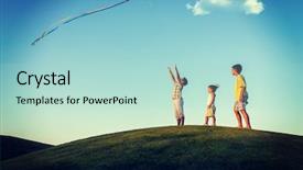  Presentation with summer time - Amazing slide deck having fun and happy time flying backdrop and a light blue colored foreground