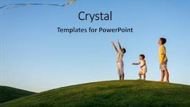  Presentation with black couple having fun - Amazing PPT theme having fun and happy time flying backdrop and a light blue colored foreground