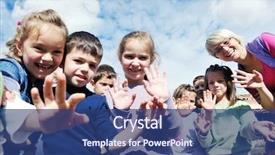  Presentation with play kids - Beautiful slides featuring fun and play at kindergarden backdrop and a ocean colored foreground