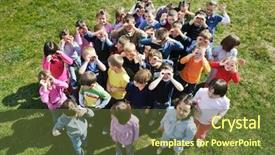  Presentation with play kids - Audience pleasing PPT layouts consisting of fun and play at kindergarden backdrop and a tawny brown colored foreground