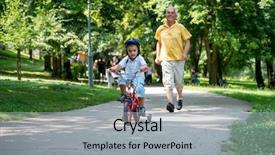  Presentation with filipino child playing - PPT theme consisting of fun and play in park background and a light gray colored foreground