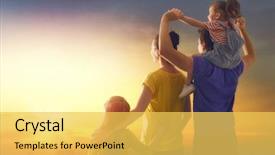  Presentation with children nutrition for child - PPT theme with fun and playing in nature background and a yellow colored foreground