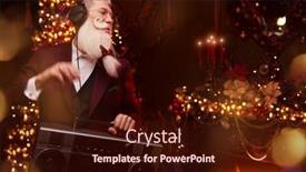  Presentation with elegant party - Presentation design having fun-at-holiday-party background and a wine colored foreground