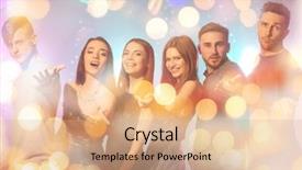  Presentation with night club - PPT layouts with fun at party in night background and a coral colored foreground