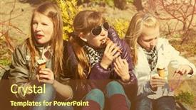  Presentation with teen girls - PPT layouts featuring fun autumn - happy teen girls eating background and a  colored foreground