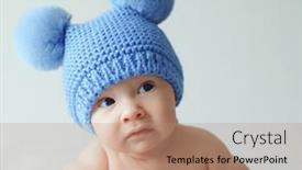  Presentation with infant - Presentation design having fun-beautiful-cute-little-infant background and a coral colored foreground