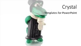  Presentation with crocodile - Beautiful PPT theme featuring fun cartoon plasticine crocodile backdrop and a white colored foreground