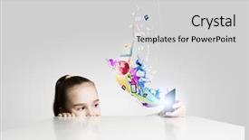  Presentation with painting walls paint roller - Slide deck featuring fun cartoon school - little cute girl and colorful background and a  colored foreground