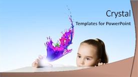  Presentation with flying - Amazing slides having fun cartoon school - little cute girl and flying backdrop and a light gray colored foreground