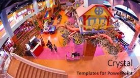  Presentation with mall - Colorful slide deck enhanced with design fun theme - modern shopping mall playground backdrop and a red colored foreground