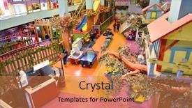  Presentation with playground - Presentation theme featuring design fun theme - modern shopping mall playground background and a coral colored foreground