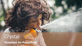  Presentation with fun - Presentation design with fun-child-plays-with-water background and a coral colored foreground