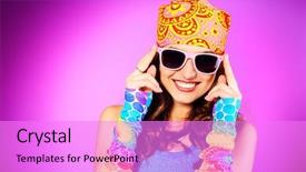  Presentation with cheerful - Presentation theme consisting of fun college - close-up portrait of a cheerful background and a lilac colored foreground