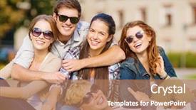  Presentation with college campus - Slide set consisting of attractive young asian adult couple looking at house plans background and a light gray colored foreground