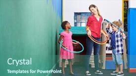  Presentation with nurse black children - PPT theme featuring child care worker center education - children and nursery teacher background and a light gray colored foreground