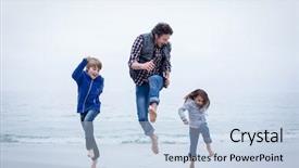  Presentation with sea shore - Audience pleasing presentation consisting of fun days - full length of cheerful family backdrop and a light blue colored foreground