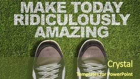  Presentation with today - Slide set enhanced with fun days - top view of sneakers background and a tawny brown colored foreground