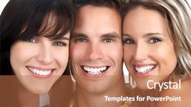  Presentation with young people diversity - Beautiful presentation theme featuring fun dental - young happy people isolated backdrop and a red colored foreground