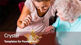  Presentation with ice cream sundae - Cool new presentation theme with fun eating ice cream sundae backdrop and a tawny brown colored foreground