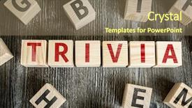  Presentation with trivia - Audience pleasing theme consisting of fun facts - wooden blocks with the text backdrop and a violet colored foreground