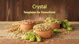  Presentation with beer - Audience pleasing presentation theme consisting of fun fest - beer ingredients on wooden background backdrop and a tawny brown colored foreground