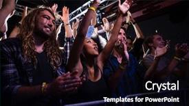  Presentation with concert band dancing - Slide deck having fun fest - crowd dancing and enjoying background and a black colored foreground