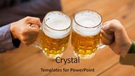  Presentation with beer bar pub tap counter - Theme consisting of fun fest - people leisure and drinks concept background and a gold colored foreground