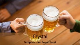  Presentation with people - Slides featuring fun fest - people leisure and drinks concept background and a gold colored foreground