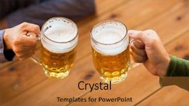  Presentation with pub - Slides having fun fest - people leisure and drinks concept background and a gold colored foreground