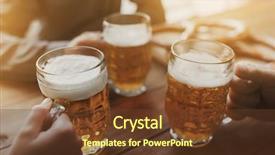  Presentation with pub - Audience pleasing PPT layouts consisting of fun fest - people leisure and drinks concept backdrop and a tawny brown colored foreground