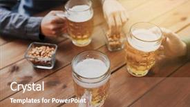  Presentation with people concept surgeon in mask - Theme consisting of fun fest - people leisure and drinks concept background and a coral colored foreground