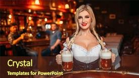  Presentation with pub - Cool new slides with fun fest - sexy waitress with large breasts backdrop and a  colored foreground