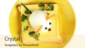  Presentation with kids food - Slides enhanced with fun food for kids isolated on white background and a yellow colored foreground