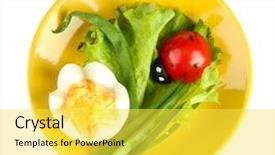  Presentation with kids food - Theme with fun food for kids isolated on white background and a yellow colored foreground