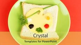  Presentation with kids food - Cool new presentation theme with fun food for kids backdrop and a yellow colored foreground
