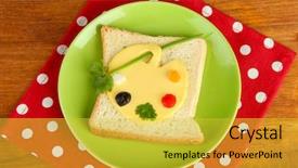  Presentation with kids food - Audience pleasing presentation theme consisting of fun food for kids backdrop and a yellow colored foreground