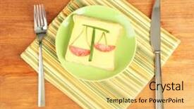  Presentation with kids food - Beautiful PPT theme featuring fun-food-for-kids backdrop and a yellow colored foreground