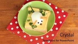  Presentation with kids food - PPT layouts consisting of boiled egg - fun food for kids background and a red colored foreground