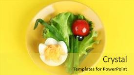  Presentation with kids food - Beautiful PPT theme featuring fun food for kids on color background backdrop and a yellow colored foreground