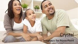  Presentation with african american church family - Audience pleasing presentation consisting of fun house - happy african american family parents backdrop and a  colored foreground