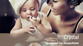  Presentation with child nurse newborn - Slide set consisting of fun house - portrait of a child background and a coral colored foreground