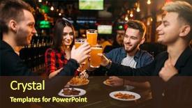  Presentation with sport - Beautiful slide set featuring fun in a sport bar backdrop and a tawny brown colored foreground