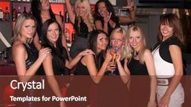  Presentation with girls night - Slides consisting of fun in the night club background and a tawny brown colored foreground