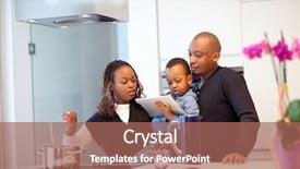  Presentation with black family - Colorful presentation theme enhanced with fun internet - kitchen setting with young black backdrop and a  colored foreground