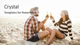  Presentation with fun - Presentation theme with fun laughing and drinking beer background and a white colored foreground