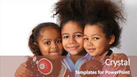  Presentation with african music - PPT theme enhanced with fun music - three cute african girls background and a red colored foreground