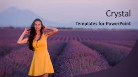  Presentation with lavander - Theme consisting of fun on purple flower lavander background and a  colored foreground